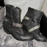 Not Rated  Black Rhinestone Ankle Boots Booties Photo 0