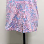 La Mer Luxe Pink White Periwinkle Coral Sleeveless V Neck Buttons Top Small Photo 3