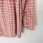 Free People [] Pink Olivia Gingham Plaid Oversized Double Breasted Blazer Large L Photo 6