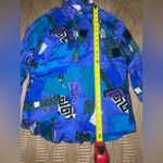 Bobbie Brooks Women's Vintage 1980 Abstract PrintButton Down,Long Sleeve,Size M Blue Size M Photo 2