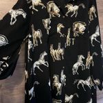 She & Sky Equestrian Horse Shirt country Women Sz large Black Button Down  Photo 2