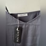 NEW!! Ekouaer Charcoal Gray Silky Satin Cami Sleep Lounge Top Photo 2