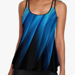 Urchics Women’s Tankini Boyshorts Swimsuit Tummy Control 2 Piece Blue Gradient M Size M Photo 0