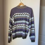 Vintage French Navy Sweater – Size Large – Angora Blend – Shoulder Pads Purple Photo 1