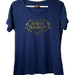 Harley Davidson HARLEY DAVIDSON Mackinac Island Michigan Blue Tee Sz L Photo 0