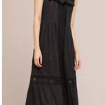 Maeve NWT Anthropologie Abilene in Black Tassel Crocheted Yoke Maxi Dress XS Photo 2