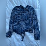 Roxy  Striped Blue & white Button-Up Shirt size 6 Photo 7