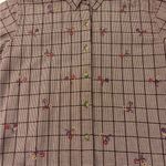Classic Elements Plum Purple Gingham Embroidered Cottage Educator Top Size Large Photo 5