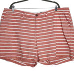Old Navy  Orange Stripe Shorts Size 20 Preppy Orange Striped Chino Shorts Photo 0