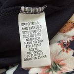 Entro  Navy Floral V-neck Longsleeve Blouse size medium Photo 8