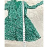The East Order Gizele Mini Dress Women's Small Green Wrap Long Sheer Sleeve RTR Photo 10