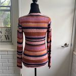Sundance Bright Nights Cotton Blend Striped Sweater Pink Photo 4