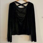 Anthropologie by  Green Velvet Open Back Long Sleeve Top Size XL Women’s Photo 3
