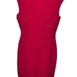 Adrianna Papell Red V Neck Cap Sleeve Sheath Dress Size 12 Classy Preppy Wedding Photo 2
