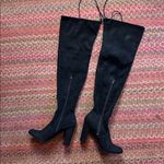 A New Day BLACK SUEDE KNEE HIGH HEELED BOOTS Photo 1