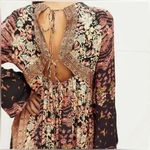 Free People  Stevie Printed Tunic, Black Combo, indie aesthetic ,hippie Med size Photo 13