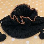 Black round boho crochet purse Photo 1