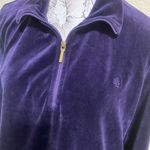 Ralph Lauren Lauren 1/4 zip velour pullover jacket, zipper pockets,purple size L Photo 2
