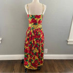 Vintage Antonia Collection Sunflower Midi Dress‎ Size 8 Belt with bow Red Photo 2