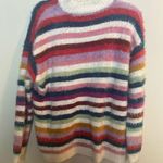 MINKPINK Striped Eyelash Fuzzy Sweater Women Size Small Multicolor Boho Photo 4