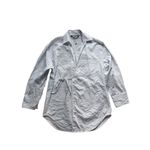 ZARA  Blue & White Oversized Crushed Striped Wrap Shirt Photo 9