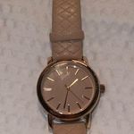 Japan stainless steel Light Pink Ladies Watch. Pink Leather Band And Pink Face Gold Photo 0