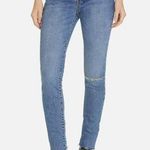 We The Free  Free People Stella Rip Repair Button Fly Skinny Jeans Denim Size 27 Photo 0