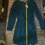 Charlotte Russe Turquoise Satin Twist Front V-Neck Mini Dress S Classic Coquette Photo 7