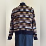 Rafaella Rafaela Vintage Black Brown Gray Tan Short Cardigan Comfy Sweater Zip Up SZ L Photo 4
