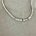Vintage Natural Shell Heishi Necklace with Brass Accents Photo 5