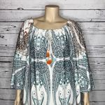 Avenue NWT Size 26/28 Boho Printed Tassel Tie Off the Shoulder Peasant Dress Photo 2