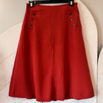 Forever 21  Rust Orange Button Tab Skirt A-Line Polyester Contemporary Size Large Photo 0