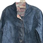 Alfred Dunner Women's Embroidered Denim Jacket Size 10 Blue Floral Photo 1