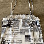 SheIn Newspaper print bodycon fitted mini dress white black Small Photo 8