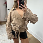 Amazon  cropped trench coat Photo 0