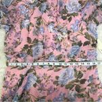 Eliza J Pink Floral Long Sleeve Maxi Dress Chiffon Ruffle Front Slit Size 14 New Photo 11