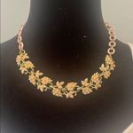 Floral Gold and Pink Necklace/choker style vintage 70’s Photo 0