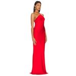 Line and Dot  Kira Maxi Dress in Tomato Red Medium New Womens Satin Gown Photo 2