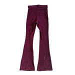 Topshop Cranberry Textured Flare Leg High Waist Pull On Pants Size 10 Tall Photo 2