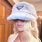 Fluffy Warm Faux Fur Sun Visor Gray Photo 6