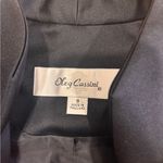 Oleg Cassini Vintage  Black Dress Set Suit With Skirt Office Sz 8 Satin Elegant Photo 1