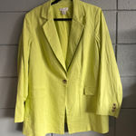 Rachel Zoe Linen Blend Chartreuse Blazer size 1X Photo 0