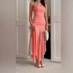 House Of CB  'Ivana' Apricot Gathered Asymmetric Dress NWOT‎ size S Photo 1