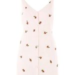 Topshop  Pink Nude Rose Floral Border Slip Button Summer Picnic Midi Maxi Dress Photo 4