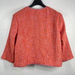 J. Jill XL Petite Dahlia Tweed Jacket Coral/Orange Boxy Crop Blazer Gold Buttons Orange Size undefined Photo 2
