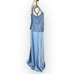 Alex Evenings  Maxi Gown Women's 12 Icy Blue Sleeveless Square Neck Long Photo 3