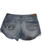 American Eagle Denim Shorts Womens Size 14 Distressed Light Wash Cuffed Blue Photo 1