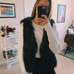 Dolce Cabo Black Faux Fur Vest Size M Photo 0