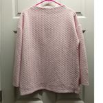 Talbots T by Size Medium Pink Lurex Quilted Jacquard Mock Neck Pullover Sweater Photo 1