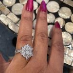 EST retail $975 Mossinaite Lab Diamond .925 Silver 2ct Diamond Starburst Ring Photo 4